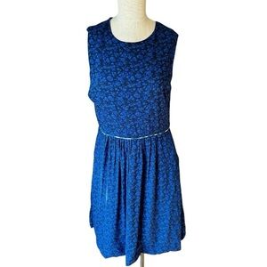 NWT Matilda Jane Floral “Violets Are Blue” Rockabilly Royal Blue Dress Sz 10